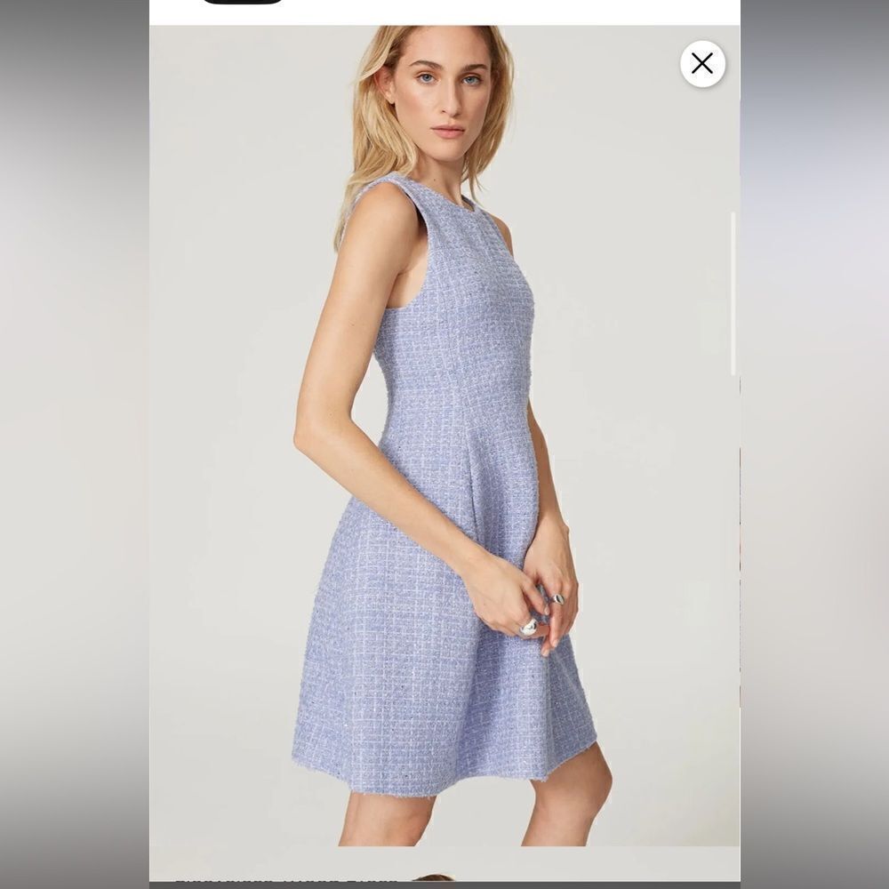 Emporio Armani Sleeveless Tweed Dress blue lined 38 US size 2 a line